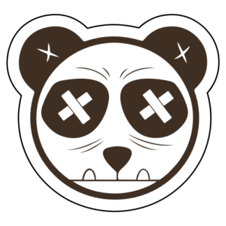 Tough Panda Sticker (Brown)